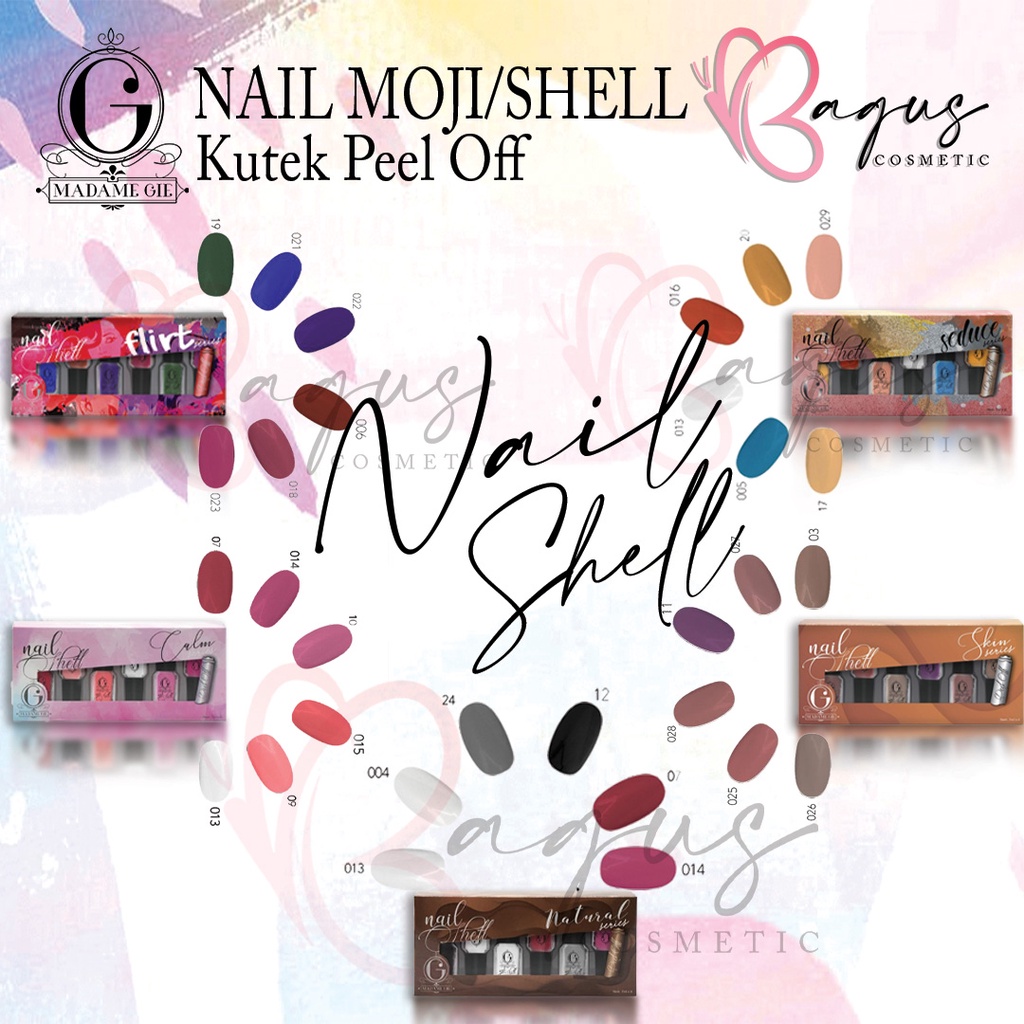 ⭐BAGUS⭐ [ECER] MADAME GIE - NAIL MOJI / NAIL SHELL / KUTEK PEEL OFF / CAT KUKU