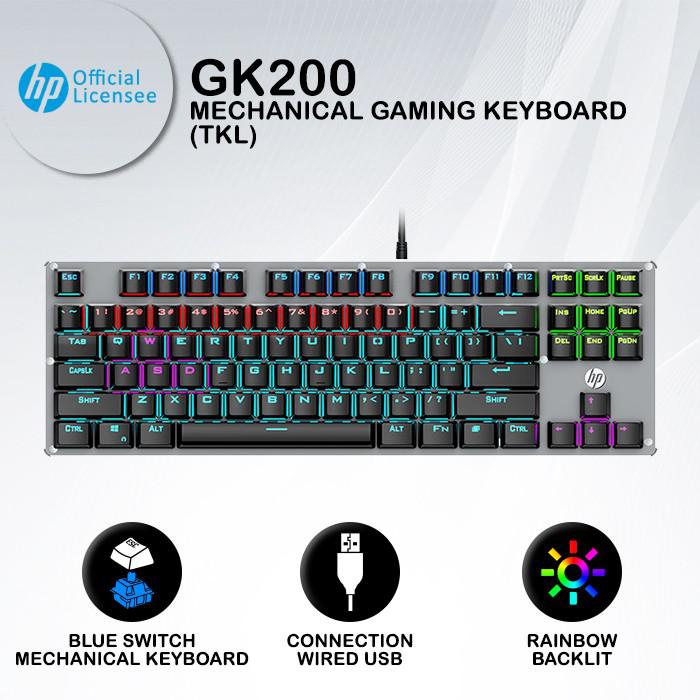 KEYBOARD GAMING HP GK200 - RGB BLUE SWITCH TKL MECHANICAL KEYBOARD