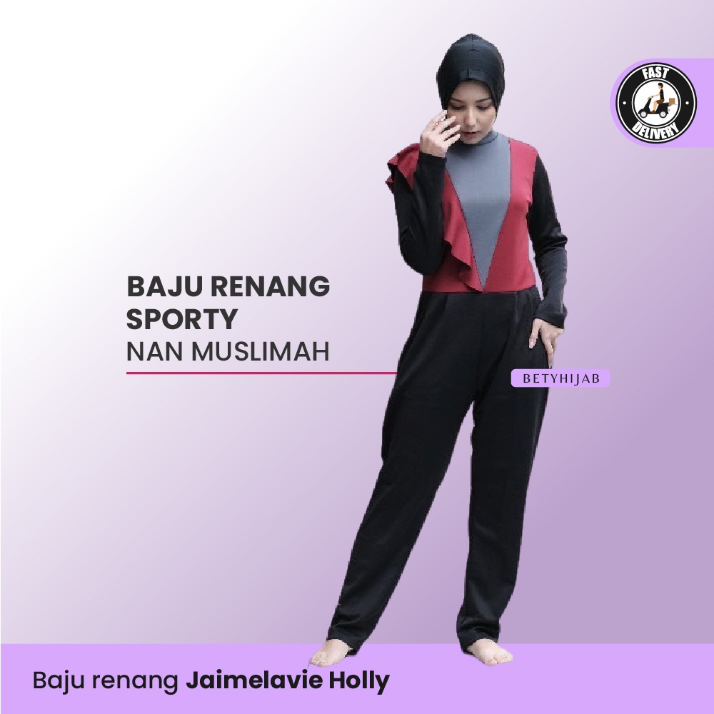 Pakaian Swimwear Baju Renang Wanita Muslimah Dewasa Model Jumpsuit Jaimelavie Holly - Bety Hijab