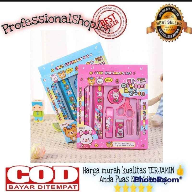 

PS - Stationery Set alat tulis sekolah 5 in 1 karakter lucu / mini stationery alat tulis karakter kartun set 5in 1