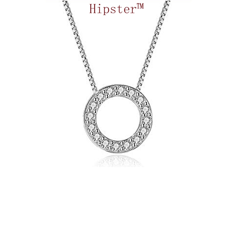 INS Style Mori Style Special Interest Light Luxury round Full Diamond Pendant Necklace