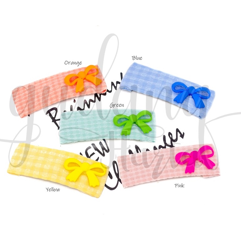 Jepit Rambut Rainbow Check Ribbon Hairclip Pita Pelangi GH 213308