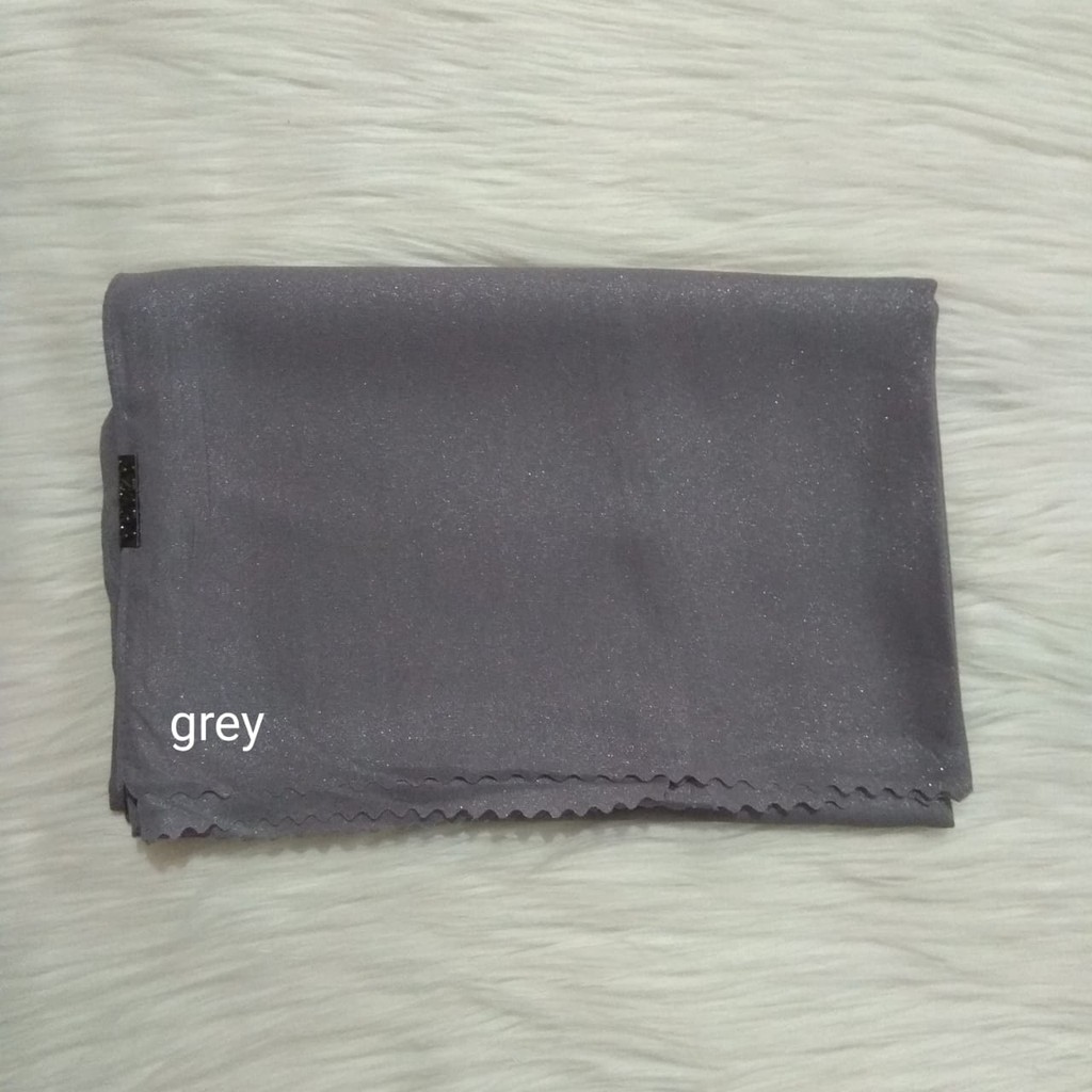 Termurah PASHMINA Nur Shinar LC Azara / PASMINA Glowing Nur Shinar lc/ PASMINA sinar lc-Grey