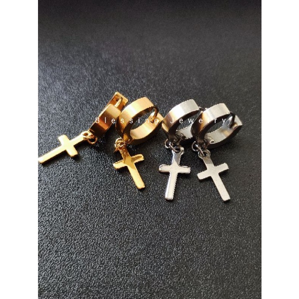 Anting Tusuk Salib Pria Dan Wanita (1pasang)