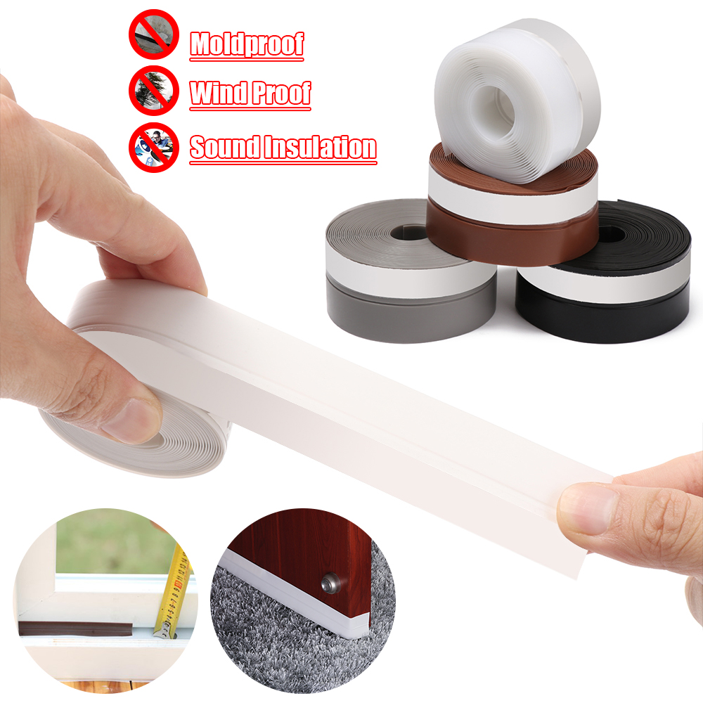 Suyou Stiker Strip Karet Silikon 1m / 3m / 5m Anti Air / Jamur Multi Warna Dekorasi Pintu / Jendela Kamar Mandi