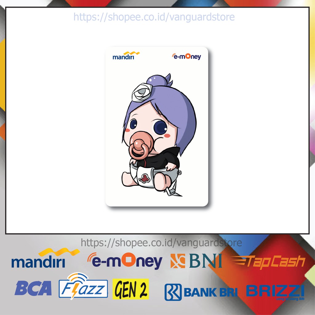 KARTU E MONEY E TOLL HAN KOKU CHIBI ANIME JEPANG EMONEY MANDIRI FLAZZ BCA BNI TAPCASH BRIZZI BRI