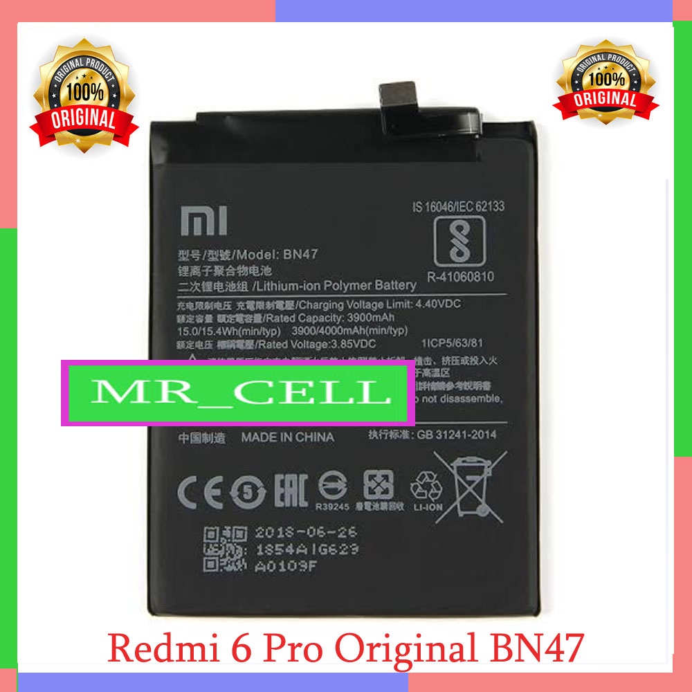 Baterai Batre Mi A2 Lite Redmi 6 Pro Batu Batrai Mi A 2 Redmi 6 Pro Original BN47