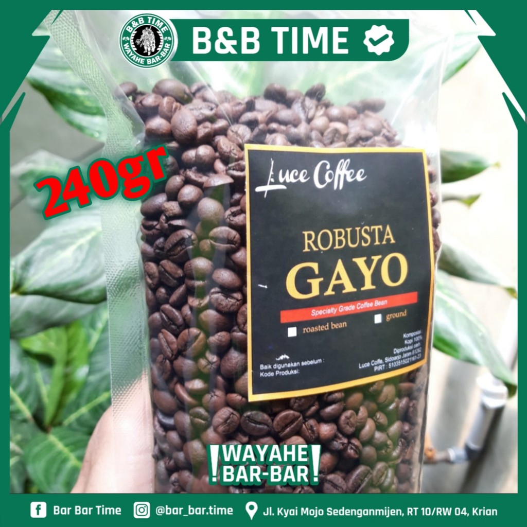 

[ORIGINAL] Kopi Robusta GAYO 240gr - Biji atau Bubuk