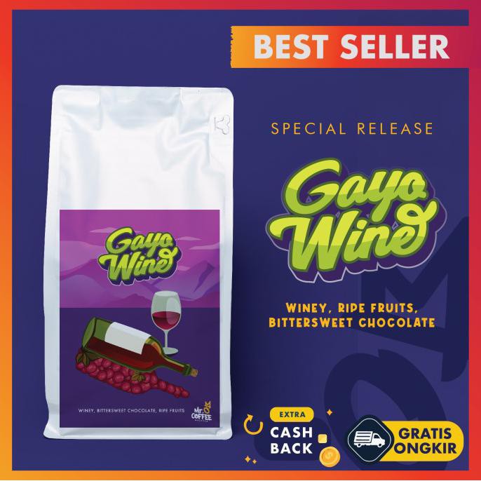 

Cuci Gudang Awal Tahun Kopi Arabika GAYO WINE 500gr | biji Kopi Aceh Gayo Wine SPECIALTY - BIJI