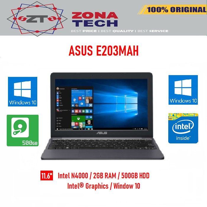 Asus E203MAH | N4000 | 2GB | 500GB | 11'6 | Win10