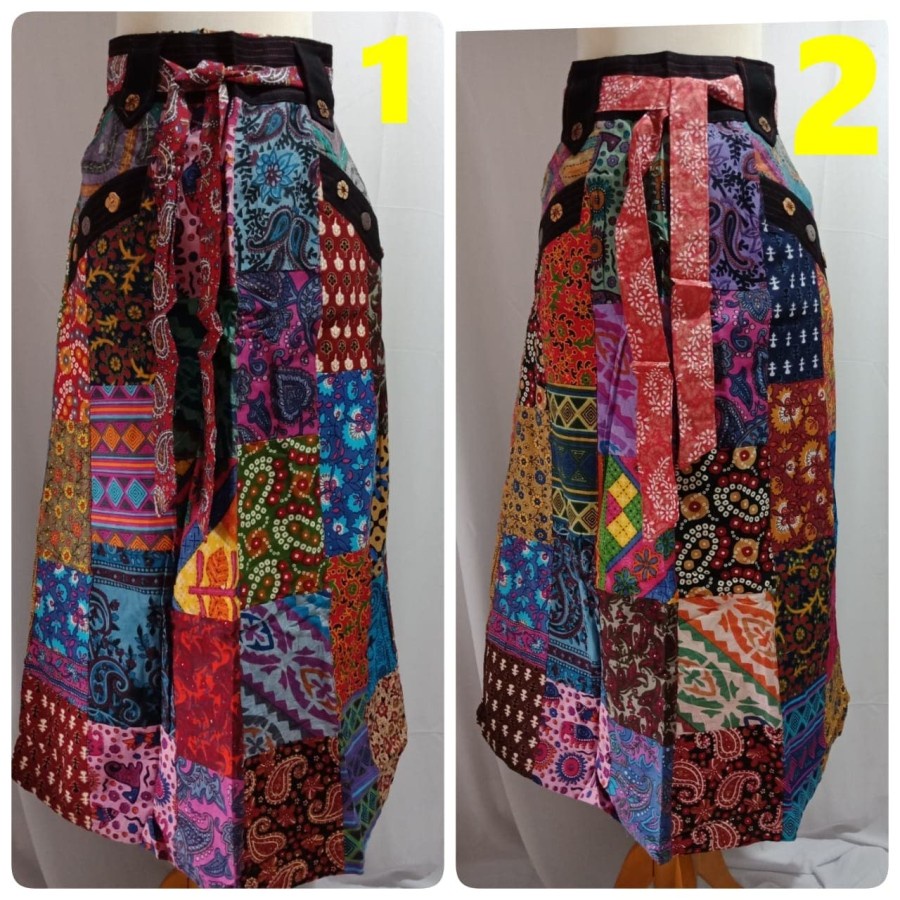 Rok Etnik Percak Bangkok ada saku di depan bahan katun Impor