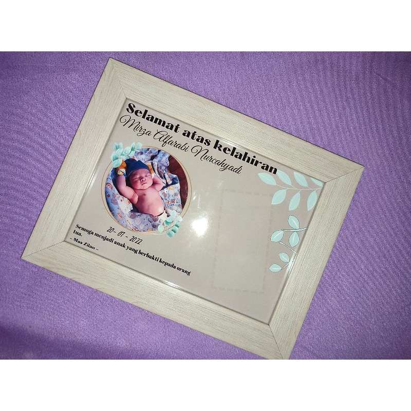 Frame / bingkai foto untuk kado kelahiran bayi ukuran 5R