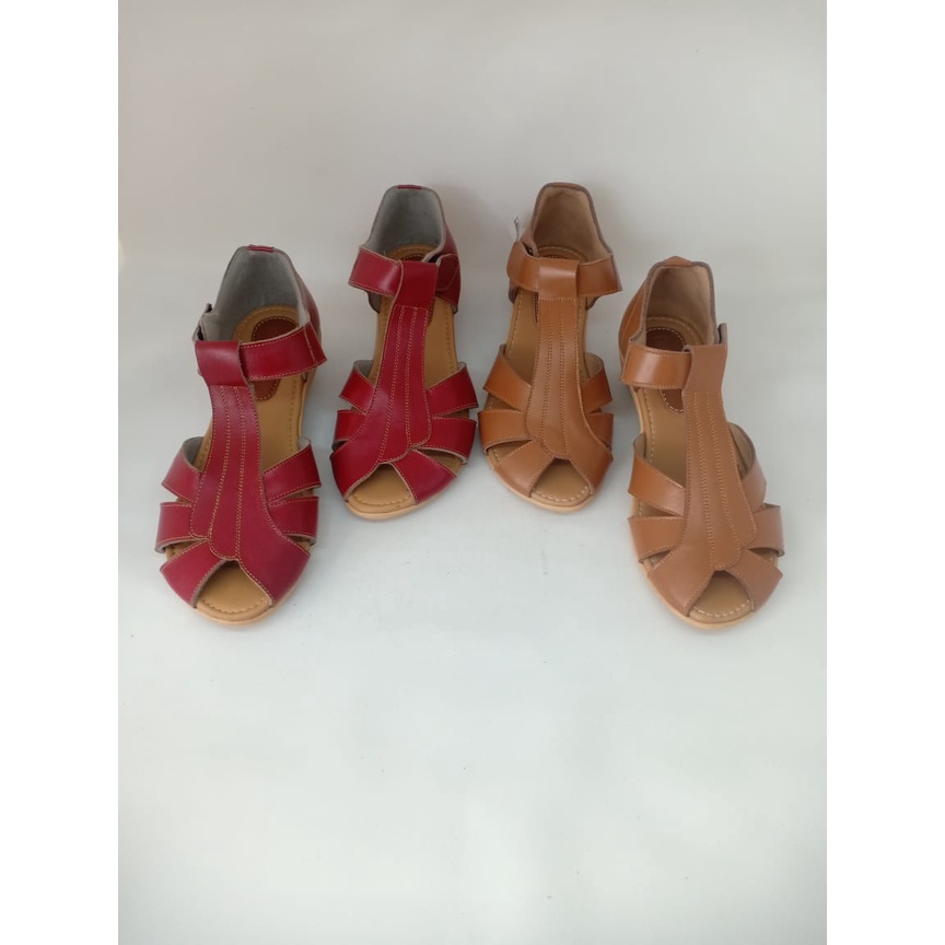 Sandal Kulit Wanita/ Wedges Kulit Wanita/ Kulit Asli