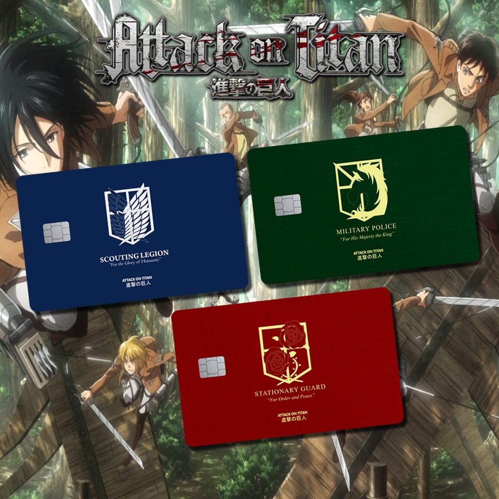 SnK AOT EMBLEM | GARSKIN / STICKER KARTU ATM / SKIN KARTU ATM / DEBIT / CREDIT / EMONEY / FLAZZ | CARDSKINS