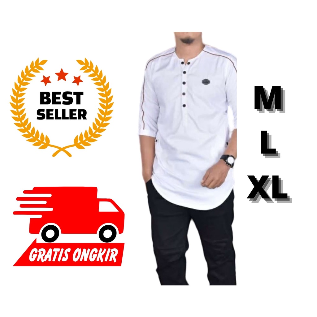 Baju Koko pilihan terbaru model kerah v List simple termurah baju Koko lebaran 2022