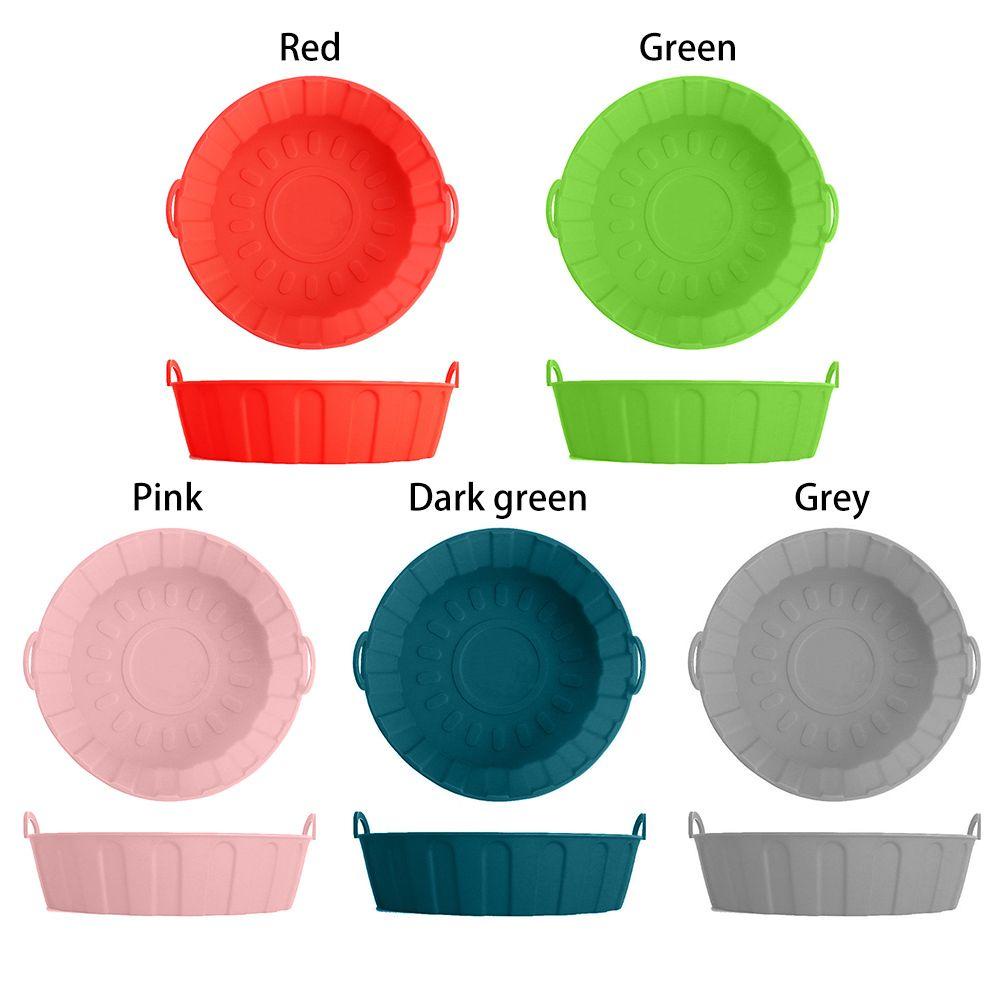 Top Round Silicone Pot Grill Pot Tray Masak Reusable AirFryer Aksesoris Baking Basket