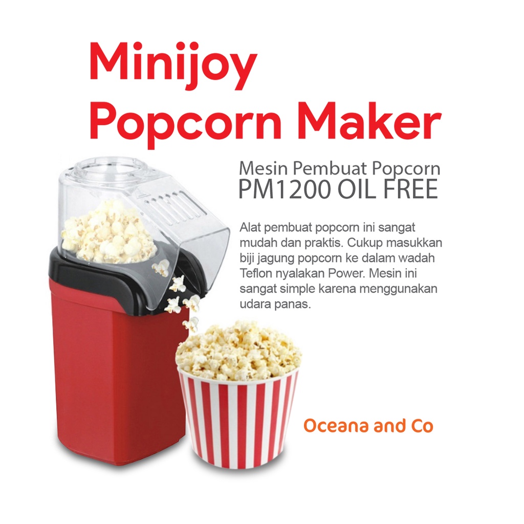 Minijoy Popcorn Maker Mini Mesin Pembuat Popcorn PM1200 OIL FREE