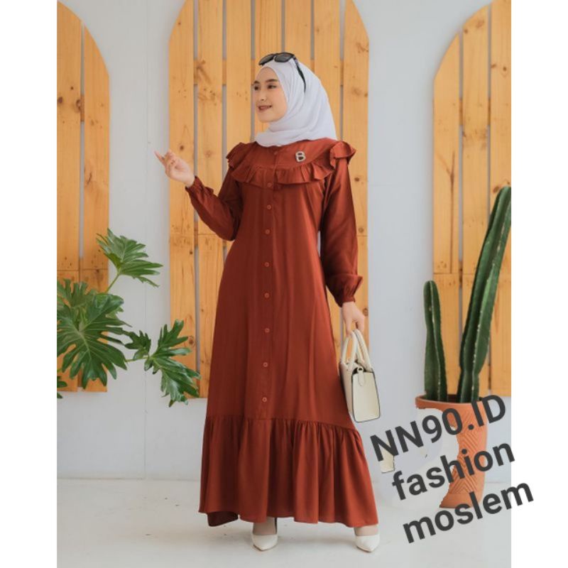 MOLLA DRESS-GAMIS MUSLIMAH TERBARU-KRINKEL AIRFLOW PREMIUM