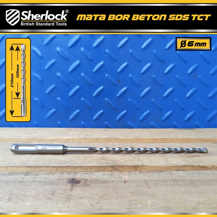 Mata Bor Beton SDS TCT 6 mm Original Sherlock Panjang 210 mm