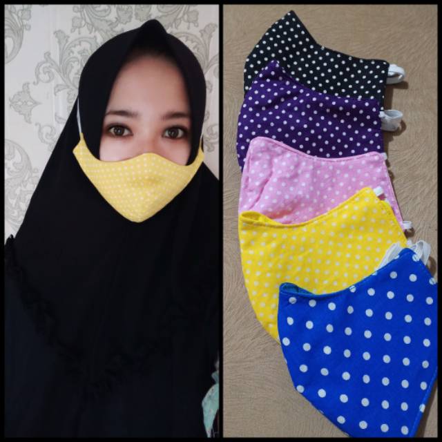 Masker non medis 3ply seri polkadot werkudoro Srikandi