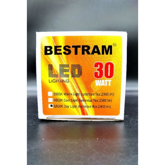 Lampu Led 30w Bestram Supermax, warna cahaya putih 6500K, garansi 1 tahun