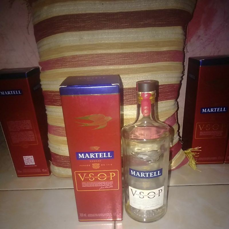 botol bekas Martell / botol hiasan / pajangan