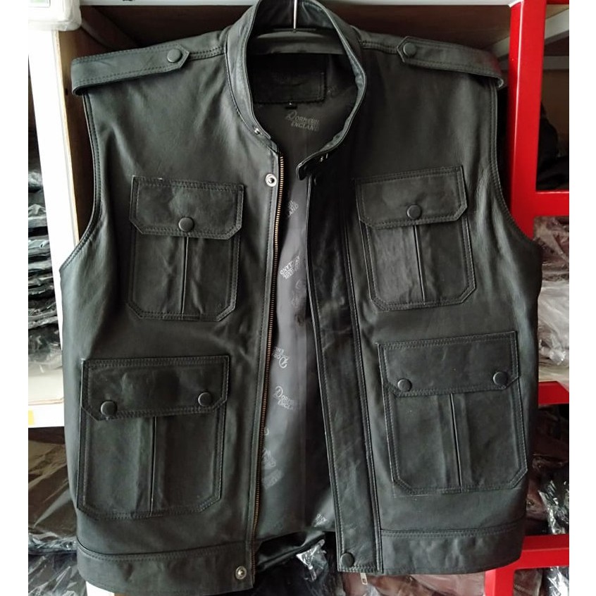 Rompi Pria Kulit Asli Domba Rompi kulit Bikers Rompi kulit asli Khas Garut