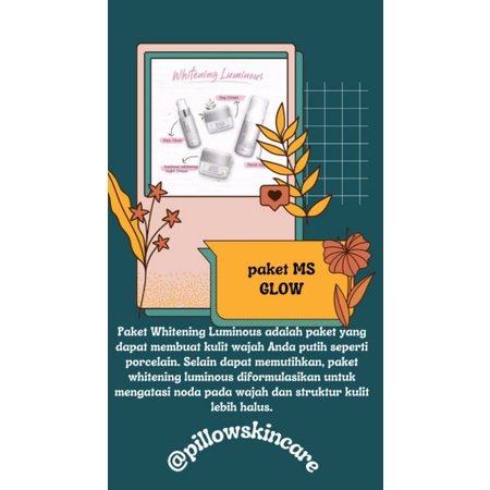 paket MS GLOW pillowskincare asli original 100% seller resmi