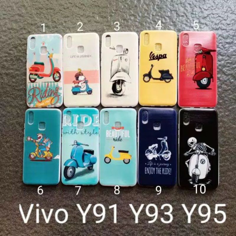 Case gambar Vivo Y91 Y91C Y93 Y95 motif cowok vespa soft softcase softshell silikon cover