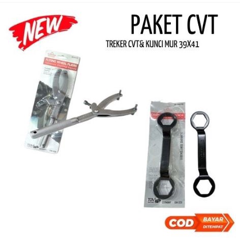 PAKET SET PROMO Treker CVT &amp; Kunci Tahanan Kopling 39 x 41 Motor Matic - Treker Cvt Penahan Mur Kopling Matic Magnet Flying Wheel Pliers