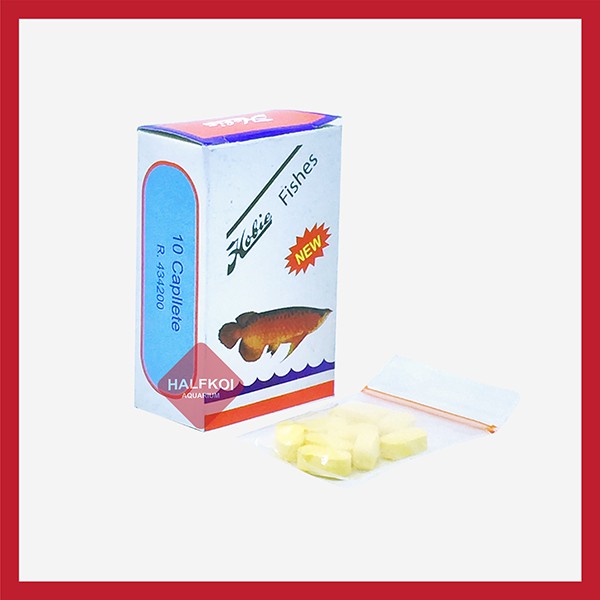 Obat Stres Ikan Hobie Fishes Isi 10Kaplet Obat Ikan Hilang Nafsu Makan