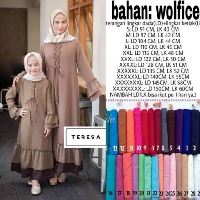 Couple gamis mom kid ibu dan anak jumbo Bigsize ld 150 cm