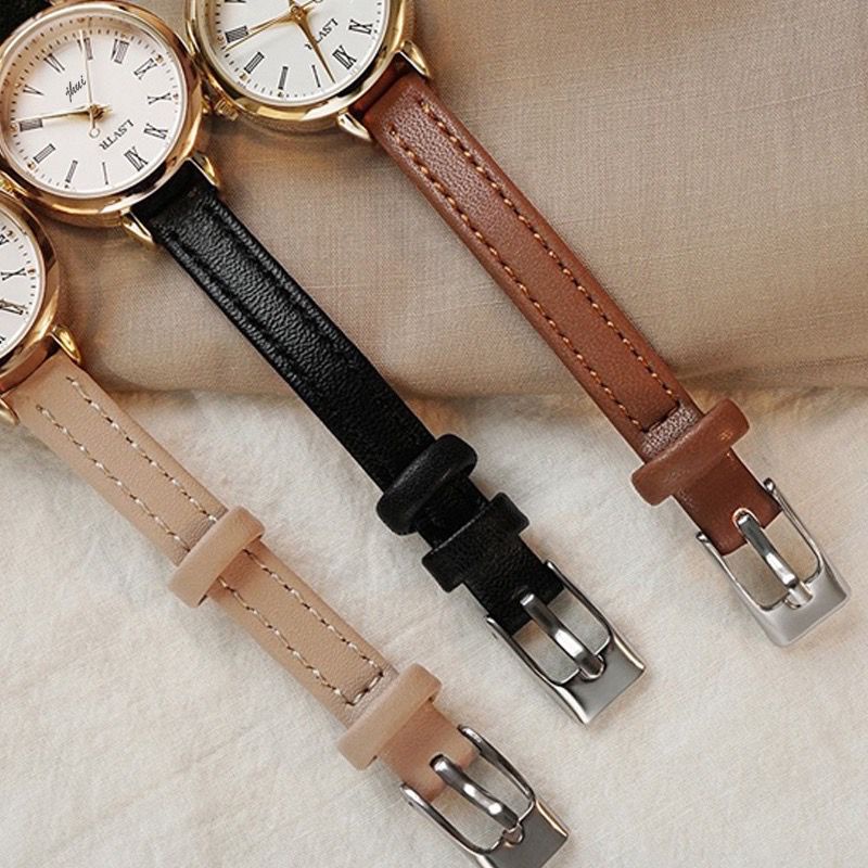 PA Jam Tangan Quartz Strap PU Analog Casual Gaya Retro Wanita Bulat Watch Korean Fashion RM027