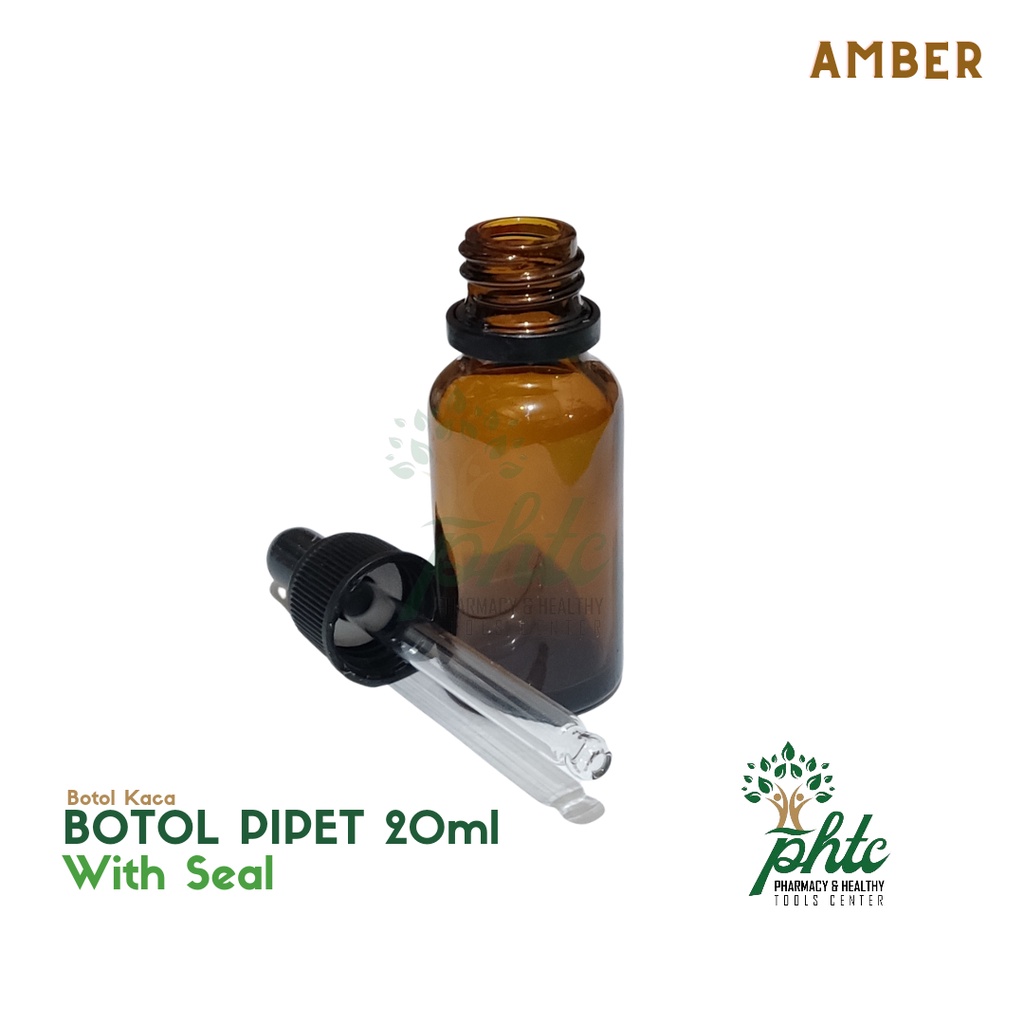 Botol Kaca Amber Tebal Pipet 20ml