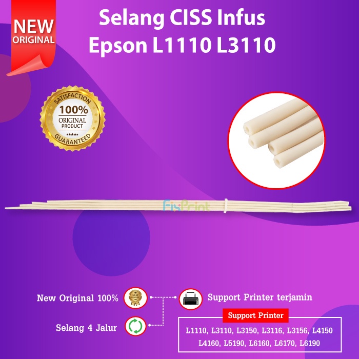 Selang Cartridge CISS Damper Epson L3210 L3216 L3150 L3156 L3250 L3256 L5190 L5290 L5296 Printer L1110 L1210 L1250 L1256 L3100 L3110 L3116