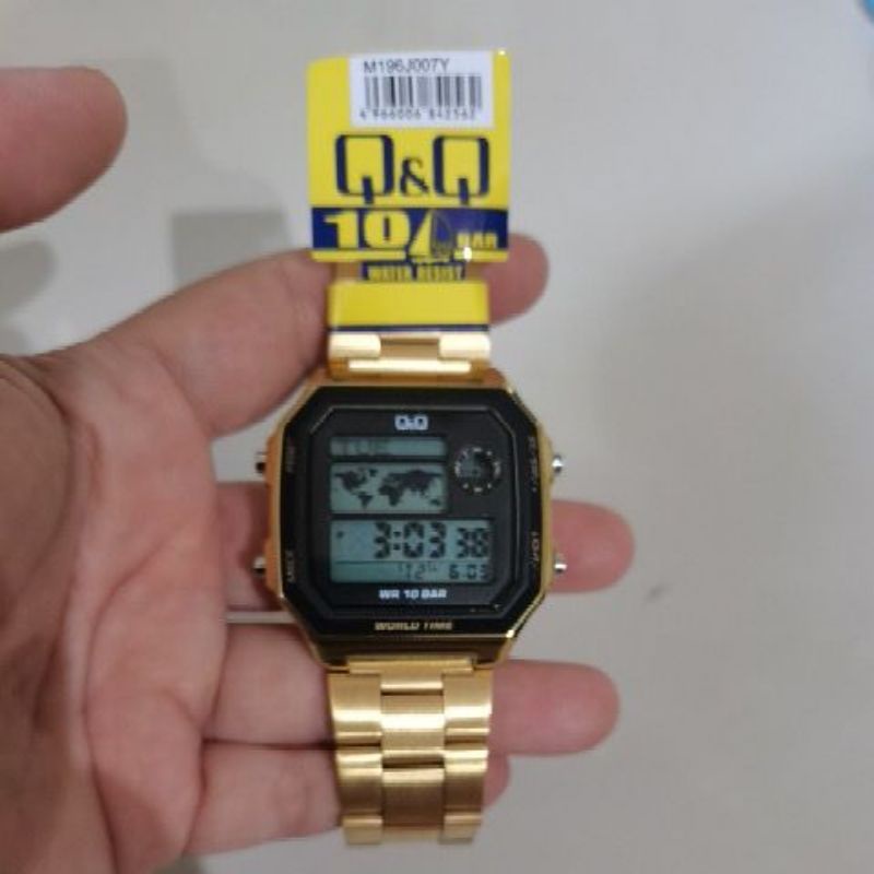 Q&amp;Q Digital Original M196 Series Jam Tangan Pria - Hitam - Karet