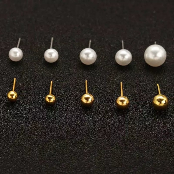 Anting Wanita Set Isi 9 Model Anting Plug SLH32