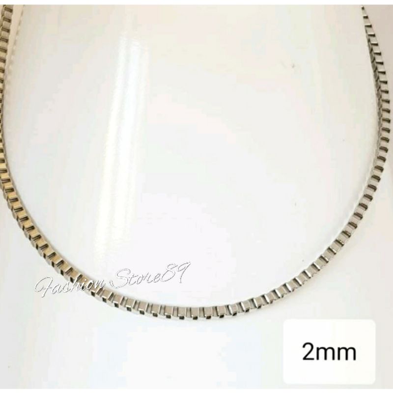 Kalung Titanium itali Silver Import Pria &amp; Wanita