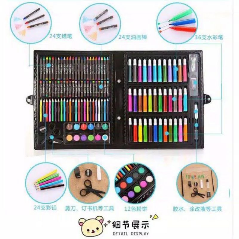 Pensil Warna Set Art Set Crayon Komplit Alat Lukis Anak