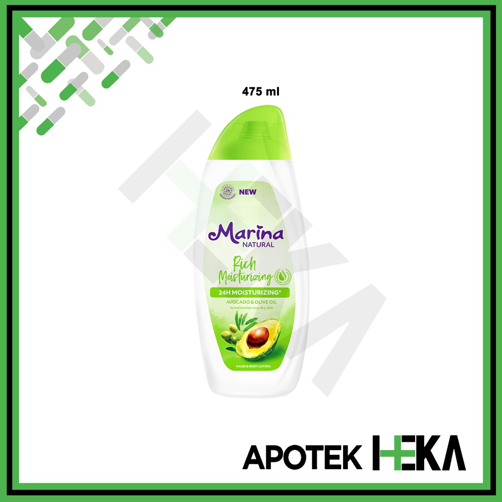 Marina Handbody Lotion Natural Rich Moisturizing - Avocado &amp; Olive Oil (SEMARANG)