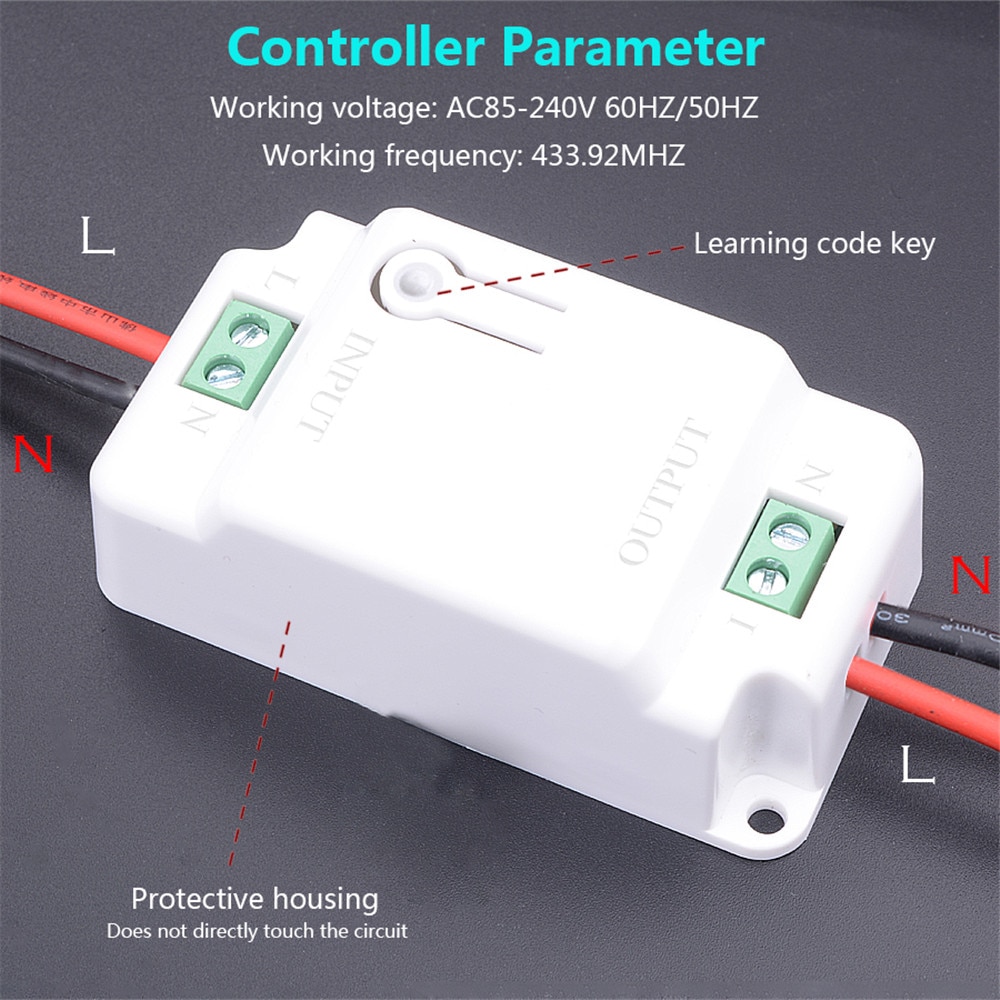 Saklar Lampu Wireless Switch RF 433Mhz with 1 Receiver - WHK01