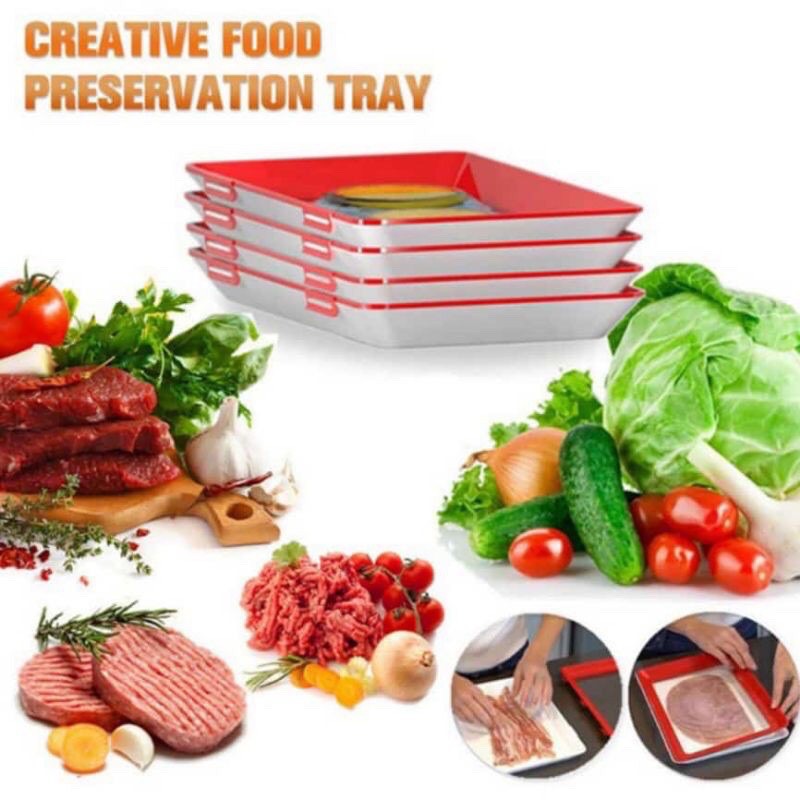 KEEP FRESH FOOD Wadah Silikon Makanan Food Presevation Tray / Wadah Vakum Tempat Simpan Makanan