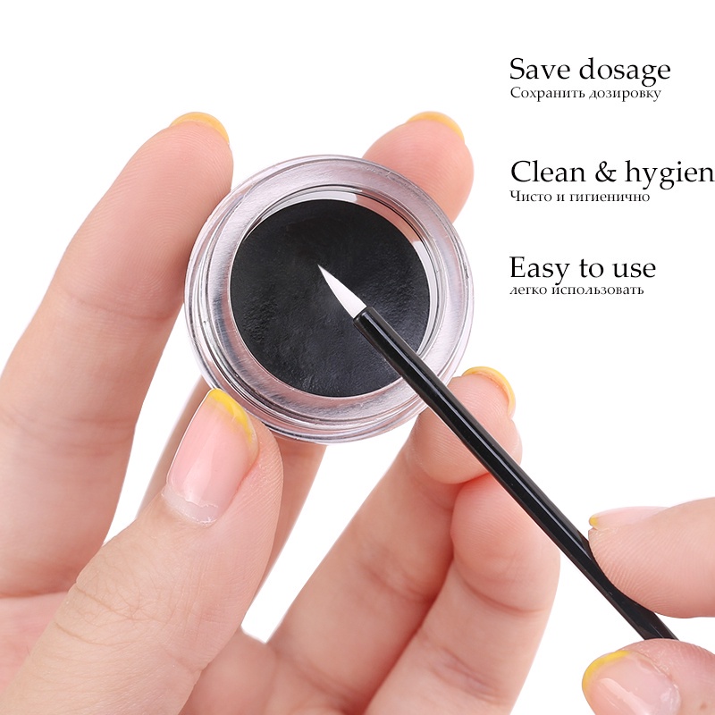 [Harga Grosir]1pc Brush Eyeliner Gel Gagang Hitam Dapat Digunakan Kembali Untuk Makeup/Hot Sale