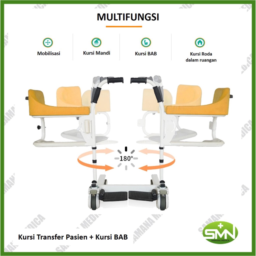 Jual Kursi Roda Multifungsi Buka Tengah Alat Bantu Mobilisasi Dan Angkat Orang Tua Kursi Bab