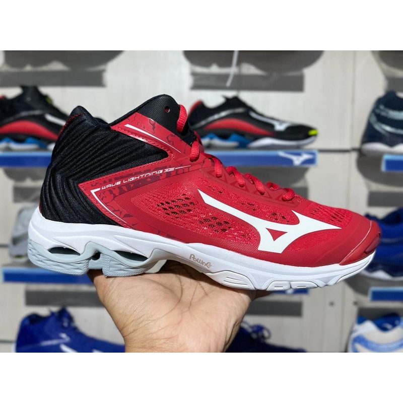 Promo sepatu voli mizuno Wave Lightning z 5 mid Tomato, sepatu voli mizuno original Wlz 5 mid merah