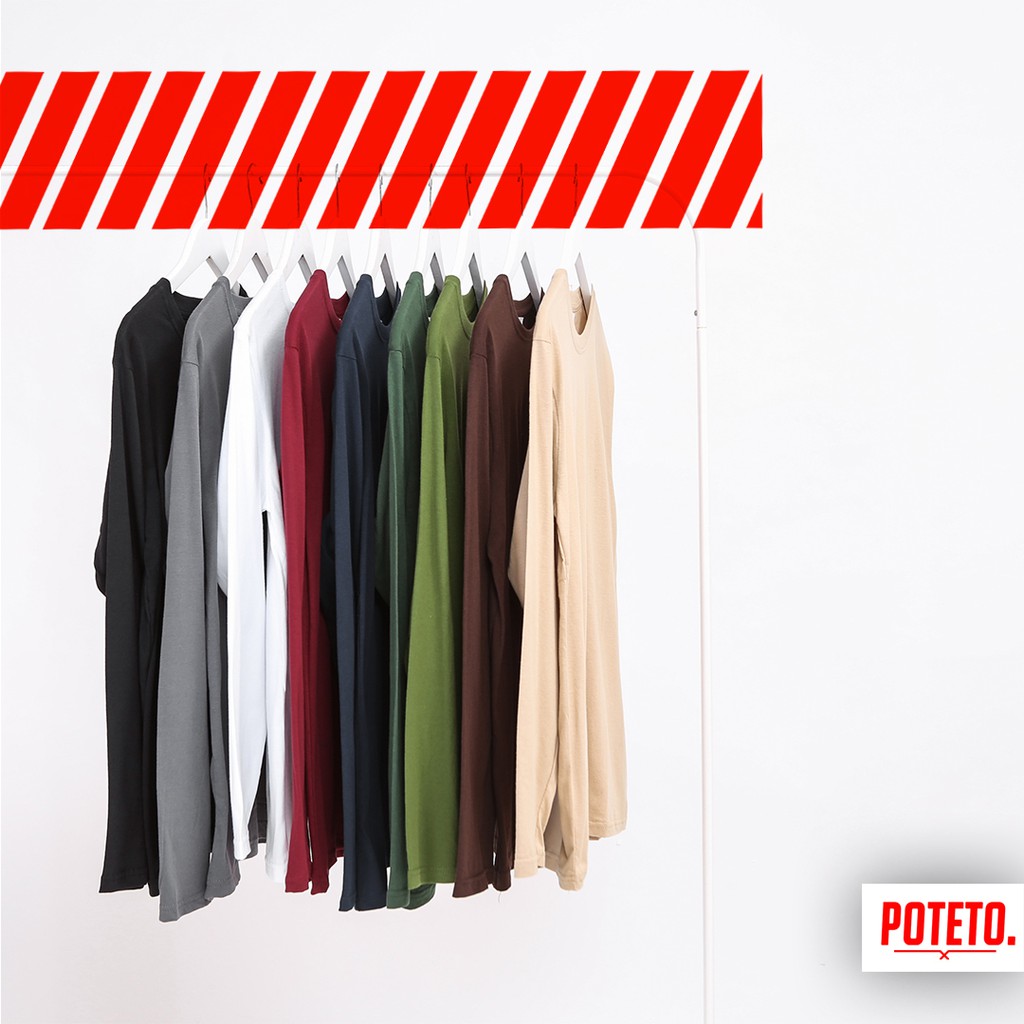 POTETO // KAOS POLOS LONG SLEEVE PRIA PREMIUM