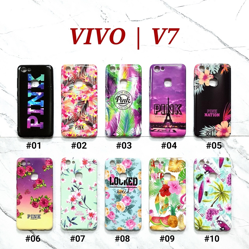 VIVO V5 V5S V5 LITE V7 V9 Y71 Y53 2017 | PINK NATION Soft Case Floral