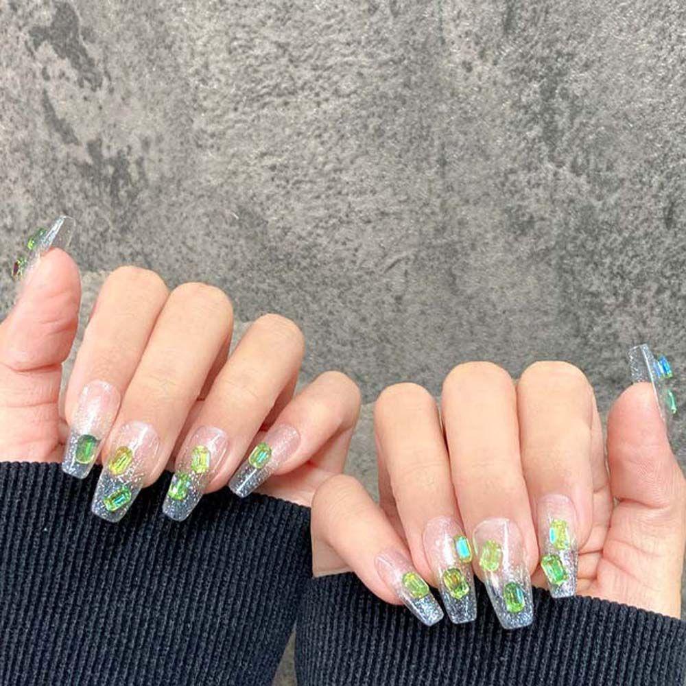 Agustina Aurora Nail Art Rhinestones Warna-Warni Fashion Symphony Candy Color Nail Ornament 3D Perhiasan Kuku