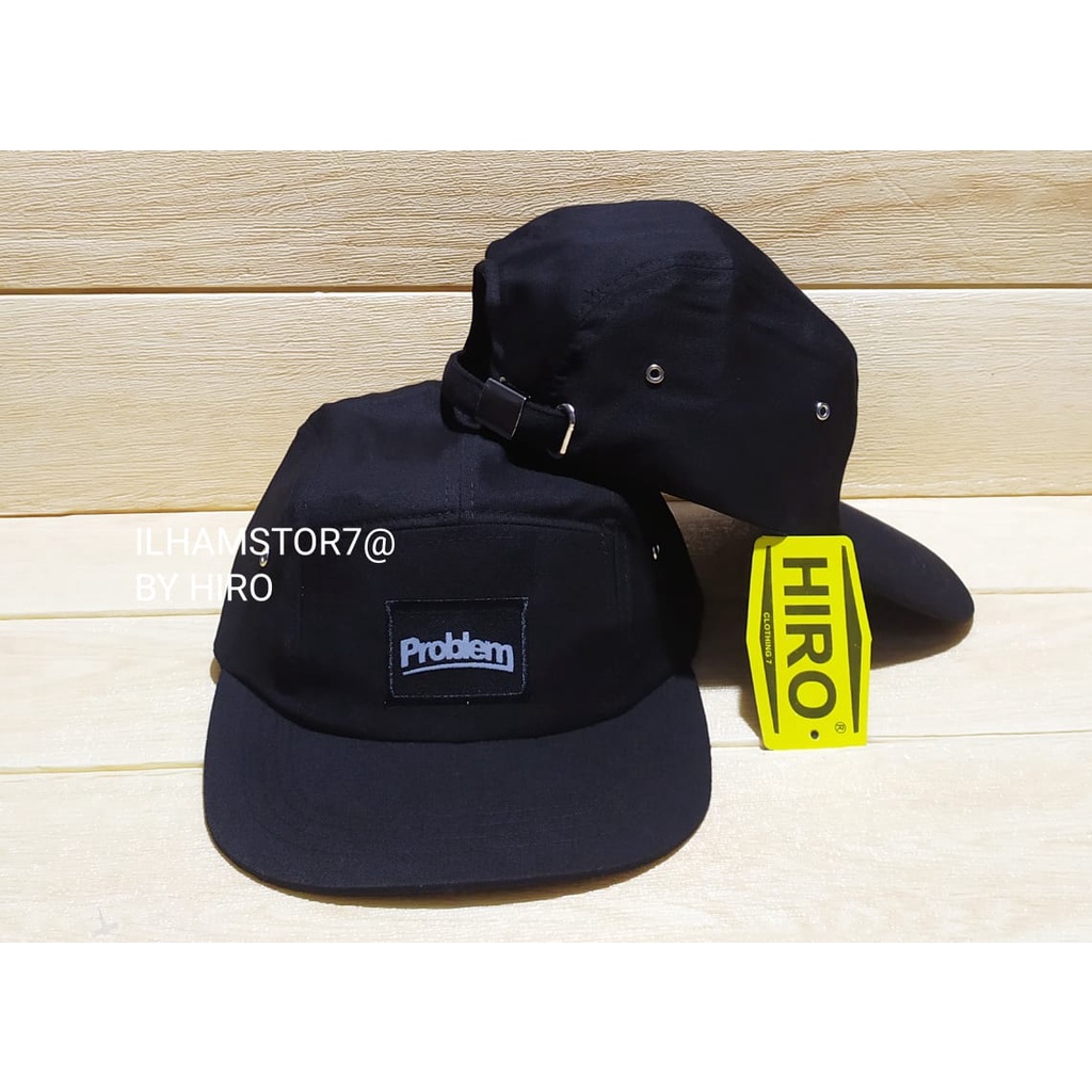 Topi Lima Panel Bordir PROBLEM New Model/Topi Hip-Hop/Topi Distro Terlaris