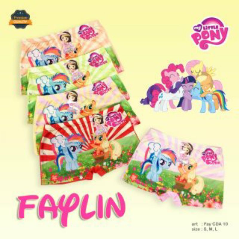 FAYLIN |CD Boxer anak perempuan/litle pony/size S.M.L/fay CDA 10